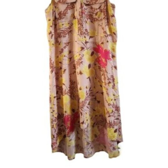 Plenty Tracy Reese 100% Silk Floral Hi Lo Dress Size M Womens - Picture 3 of 7